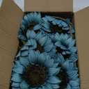 Large Silk Sunflowers Artificial Flowers 26" Long Stem Artificial Sunflower 6PCS Faux Vintage Fall Sunflowers Bouquet Bulk for Home Wedding Birthday Party Centerpieces Decorations (Peacock Blue)