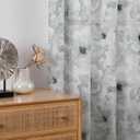 Floral Curtains Sheer Curtains 63 Inch Length for Living Room Semi Sheer Curtains Light Filtering Window Drapes for Bedroom Vintage Sheer Curtain Panels Rod Pocket Grey 2 Panels