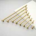 Lardmon 3 Pack Champagne Bronze Modern Cabinet Pulls 7.6 Inch(195mm) Total Length | 6.3 Inch(160mm) Hole Center Bar Pulls Kitchen Cabinet Handles Solid Drawer Pulls Heavy Duty Kitchen Hardware