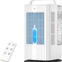 4-in-1 Portable Air Conditioners: 1700ml Tank Mini Air Conditioner with 120 Oscillating 16.5ft Remote - Evaporative Air Cooler with 3 Speed & 7 Lights 1-7H Timer - Portable AC Unit for Bedroom