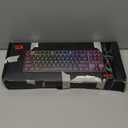 Redragon K552P Mechanical Gaming Keyboard TKL with 18 Backlight Modes, Hot-Swappable Red Switches, 87-Key Compact Ergonomic Design, N-Key Rollover & Software Programmable Macro - RGB, Black