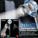 FEELSO Filtered Shower Head with Handheld, High Pressure 4 Spray Showerhead with Filters & Upgraded Anti-clog Nozzles for Hard Water -Remove Chlorine, Reduce Dry Itchy Skin -ON/OFF Switch for Pet Bath