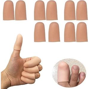 Gel Finger Protectors Finger Caps Silicone Fingertips Protection - Finger Cots Great for Trigger Finger, Finger Arthritis, Finger Cracking and Other Finger Pain Relief(Nude, Medium)