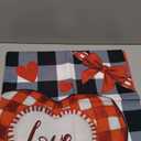 Fahrendom Hello Valentines Day Decorative Throw Pillow Covers 18 x 18 Set of 4, Red Heart Truck Buffalo Plaid Porch Outdoor Pillowcase, Romantic Anniversary Wedding Sofa Couch Cushion Case Home Decor