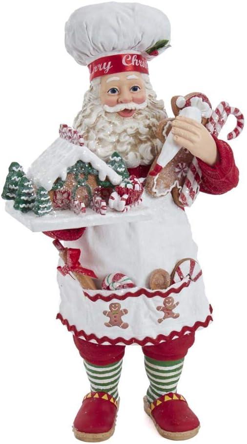 Kurt S. Adler 10.5-Inch Fabrich Gingerbread Chef Santa