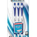 Pentel GlideWrite Ballpoint Pen with TechniFlo Ink, (1.0mm) Medium Line, Blue Ink, 3-Pk - Bulk