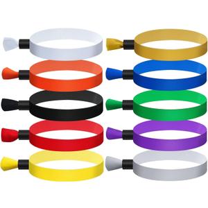 100 Pcs Cloth Event Wristband, Disposable Wristbands for Events, Colored Wristbands Events,for Lightweight Concert,Club Entrance Wrist Strap Party Wristband Event (Color : ASSORTED COLOR)
