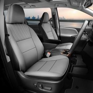 for Toyota Sienna 2015-2020 Three Row 8 Seat Covers Full Set, Custom Fit Sienna LE,XLE, SE,XLE Premium Faux Leather Car Seat Protector Full Coverage Seat Protector(BlackGrey)