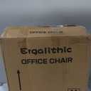 Ergalithic Ergonomic Office Chair-Computer X-Shaped Chair Mesh PU Leather with Adjustable Lumbar Support-Executive Desk Chair High Back with Headrest Flip-Up Arms for Long Hours (White-Grey)