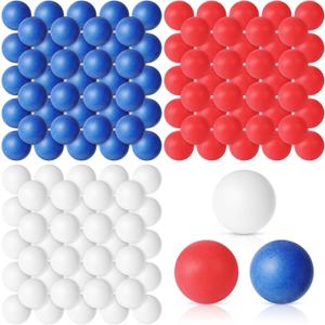 Libima 120 Pack Colored Table Tennis Balls 40 mm Plastic Balls Bulk for 4th of July Carnival Wedding Pool Games, DIY Arts, Pet Toys, School Patriotic Activities (Dark Blue, Red, White)