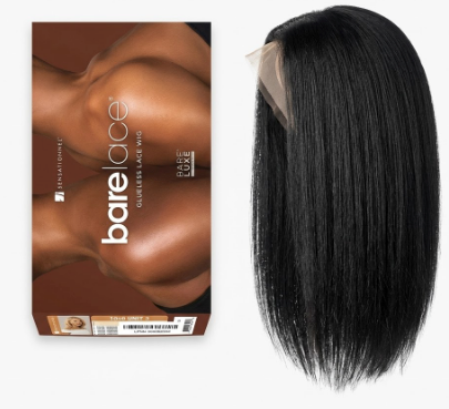 Sensationnel Bare Lace 13X6 Wigs - Unit 3 Lacefrontal Glueless Synthetic 180 Degree Preplucked Hairline (1 JETBLACK)