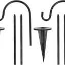 BESPORTBLE Shepherd Hook: 2Pcs Iron Hook Courtyard Lawn for Garden Hanging Lanterns, Plant Stand Hanger Baskets, Plants, Street Lights Hanging Rack Iron Shepherd