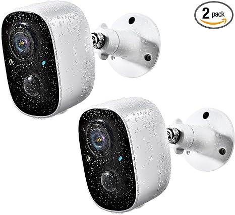 Geekee Security Cameras Wireless Outdoor 2-Way Talk Battery Powered Wi-Fi Cameras for Outside and Indoor 2K Night Vision AI Motion Detection Siren Alarm IP65 Weatherproof 2-Pack