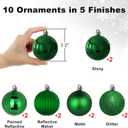 Emerald Green 3.2" Large Christmas Balls - Christmas Tree Decoration Ornaments Shatterproof Hanging Balls for Birthday Halloween Holiday Wedding Decorations Set of 10pcs