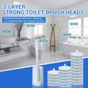 50PC Toilet Bowl Wand Refills, Disposable Toilet Brush Heads, Wall Mounted Scrubber Refill, Cleaner Refill Pads with Most Brushes for and Bathroom Cleaning