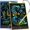 TECJOE 10 Inch 2 Pack LCD Writing Tablet, Colorful Doodle Board Drawing Tablet for Kids, No Mess Toddler Travel Learning Toys, Christmas Birthday Gifts for 3 4 5 6 7 8 Year Old Boys Girls Preschooler