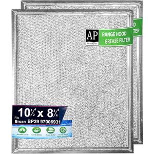 97006931 [OEM PART#S97006931] Broan Nutone range hood grease filter replacement Compatible with BP29 exhaust fan 88150 99010121 10-1/2 x 8-3/4 x 3/32 (10.5 x 8.75) Inch Aluminum 2 Pack