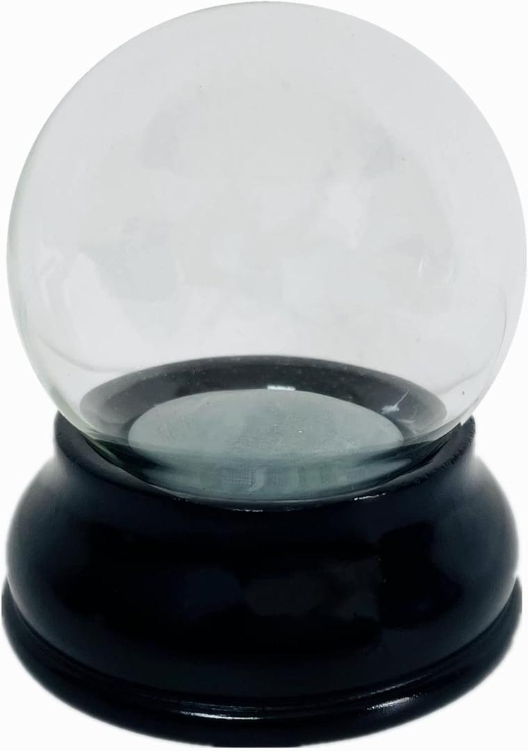 Clear DIY Empty Snow Globe kit Glass Water Globe Jar with Resin Base (65MM)