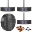 M8 Rubber Adjustable Leveling Feet Heavy Duty, 2" Base Dia Furniture Levelers for Table Chair Cabinet Sofa (1600LBs, 4 Pack, Black)