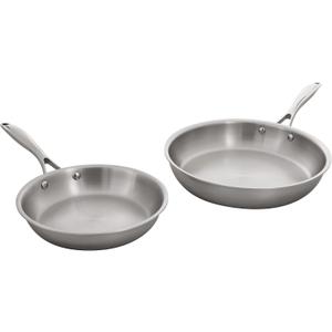  Stone & Beam Fry Pan Set, 10 Inch and 8 Inch, Tri-Ply Stainless Steel