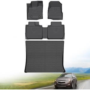 Hutisya-Floor Mats & Cargo Liner Set Fit for GMC Terrain 2012-2017 & Chevrolet Chevy Equinox 2012-2017 All Weather Protection Anti-Slip & Durable TPE Full Set Liners Automotive Accessories-Black