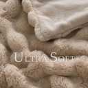 BENVWE Faux Fur Throw Blanket for Couch Bed - Fluffy Soft Thick Bubble Blanket for Living Room Home Decor - Mothers Day Birthday Gifts for Women, Beige, 63" x 80", Twin