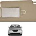Right Passenger Side Grey Left Driver Side Beige Sun Visor with Makeup Mirror LH Compatible with Hyundai Elantra HD 2006-2010 Replace 85210-2H000V2 852012H020V2 (Beige, Left Driver Side)