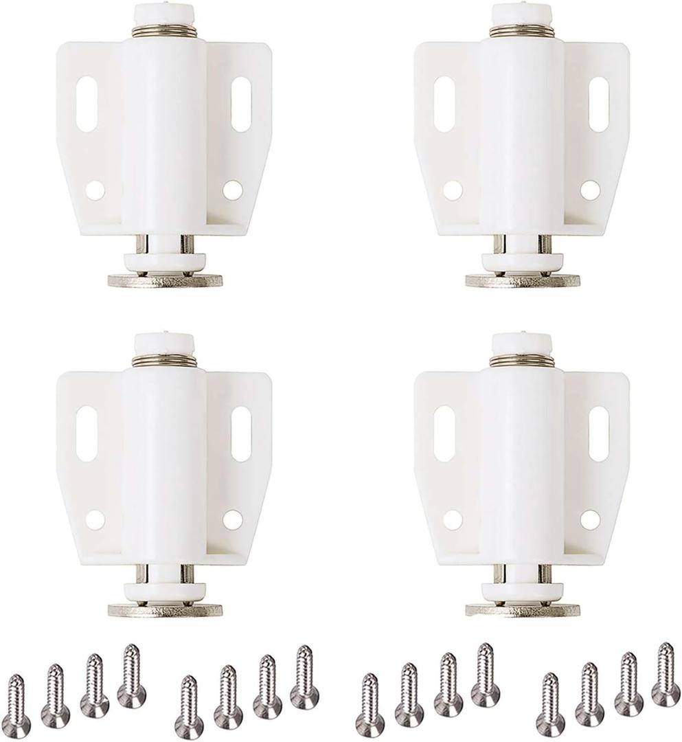 DonYoung Magnetic Touch Latch, 4 Pack Push Open Cabinet Door Latches and Catches, Push Release Opener Door Magnets, RV Drawer Closure for Wardrobe Cabinet Kitchen Cupboard Closet Door