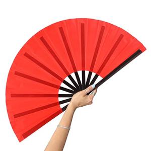 13inch Large Rave Fan Popping Fan Clacking Fans for Line Dancing,Hand Fans for Women Foldable,Boots on The Ground Fan,Portable for Outdoor,Wedding,Party,Decoration(Red+Black Ribs,1 Pack) Pack 4