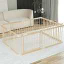 Baby Playpen Play Fence Gate Play Pen Wood Large,Playpens for Babies and Toddlers Kids Indoor,Baby Play Yards Gym