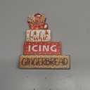 Moucuny 4 Pcs Christmas Gingerbread Man Table Sign Christmas Cup Wooden Decorative Signage Xmas tiered Tray Decor Winter Centerpieces Farmhouse Wooden Block Set Xmas Table Sign for Home