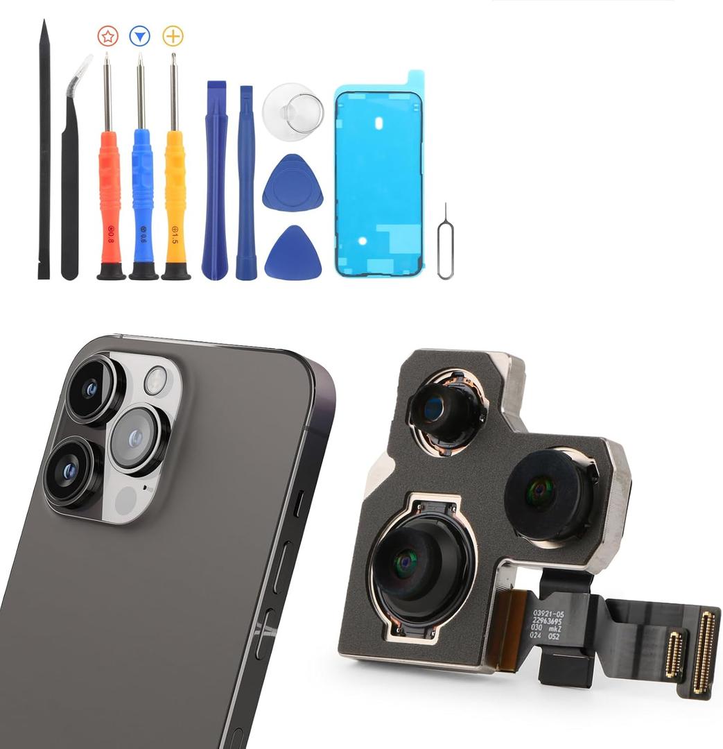 for iPhone 14 Pro Max Main Back Camera Replacement for iPhone 14 Pro Max A2894 A2651 A2893 A2895 Main Rear Camera with Flex Cables Repair with Tools