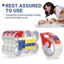Heavy Duty Clear Packing Tape with Dispenser Combo for Shipping, Moving & Storage,Thicker Clear Packing Tape, 1.88 inches Wide, 60 Yards Per Roll, 18 Pack 1080 Total Yards
