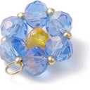 80Pcs Colorful Glass Seed Beads Flower Pendants Beaded Floral Charms for Bracelet Necklace Jewelry Making