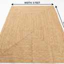 KEMA Jute Braided Area Rug, 5x7 Feet (60x84 Inches) Rustic Vintage Braided Reversible Rectangular Rug, Shag Rugs for Bedroom, Jute Kitchen, Living Room