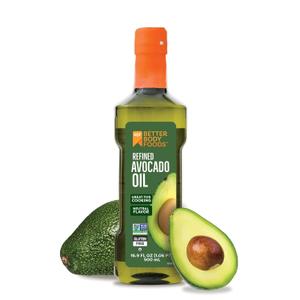 BetterBody Foods Refined Avocado Oil, Non-GMO Cooking Oil, Kosher, Keto and Paleo Diet Friendly, Frying, Baking, Avocado Oil, 500 mL, 16.9 Fl Oz, April20, 2026