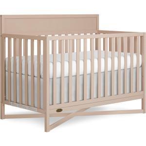 Dream On Me Owen 5-in-1 Convertible Full-Size Baby Crib in Almond Butter, GreenGuard Gold & JPMA, Converts to Toddler, Day, & Full-Size Bed Non-Toxic Paint, Safe Sleep Environment