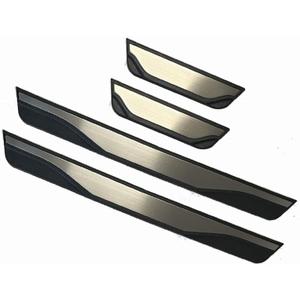 4PCS Door Sill Protector for Mazda CX-70 2024–2025 2026, Stainless Steel Scuff Plate with Plastic Base, Threshold Protection Strip, Anti-Scratch Trim, Car Accessories,B-Silver