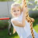 Climbing Rope for Kids, 8.2 FT Long with 4 Knotted Steps, Playground Accessories, Rope Swing for Obstacle Course, Treehouse Swingset Accessories Training for Kids OutdoorBrown