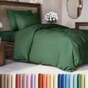 Duvet Cover Twin/Twin XL Size - Extra Soft Twin/Twin XL Size Duvet Cover - Lightweight, Breathable & Fade Free w/ Zipper Closures & Ties - 68" x 90" Inches - (Emerald Green) Comforter Not Included