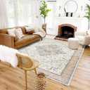 Orange and Blue Coloful Rug for Living Room,Machine Washable Bright Colored Multi Color Area Rugs 5'x7'