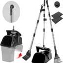 Pooper Scooper Large Swivel Bin & Rake & Spade with 20 Waste Bags and 1 Hook, 39.3" Long Handle Metal Dog Pooper Scooper for Yard, Easy to Clean Pet Waste Use on Grass, Dirt, Gravel or Flats