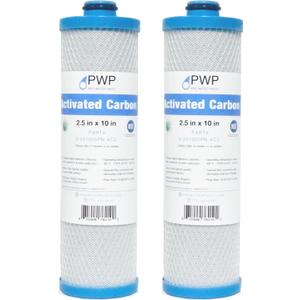 RV Water Filter Activated Carbon Block Push-Nipple Cartridge OEM 2.5 x 10" for RCS/FR1 Housing Replaces KW1 and FRE-10-BN (2)