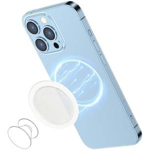 AUROX Compatible with MagSafe Base for iPhone 17/16/15/14/13/12 Magnetic Base Plate【Base Only】 Intended for Phone Grip and Phone Ring Holder【Removable for Wireless Charging】(Clear)