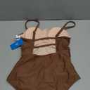 CUPSHE Women Swimsuit One Piece Bathing Suit Square Neck Cutout Back Tummy Control with Adjustable Spaghetti Strap, size M, Chestnut Brown