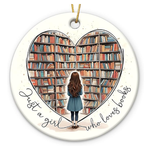 Gift Glow Book Lovers Gifts for Women 2025 - Just A Girl Who Loves Books Christmas Ornaments Christmas Tree Decorations, Book Club Library Christmas Ornament, Book Gifts for Readers Book Lovers Women Pack of 4