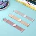 3 Pack Mesh Metal Band Compatible with Apple Watch Band 38mm 40mm 41mm 42mm 44mm 45mm 46mm 49mm, Stainless Steel Magnetic Loop Strap for iWatch Ultra 3 2 1 Series 11/10/9/8/SE/7/6/5/4/3 Men Women