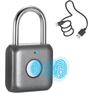 Fingerprint Padlock eLinkSmart Combination Lock Keyless Locker Lock for Gym Locker Backpack Suitcase Luggage Small Metal Gym Padlock P8 Gray