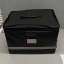 File Organizer, Fireproof File Box with Lids, Important Document Organizer Box with Lock, Portable File Folder Organizer with Handle (Black 1 Layer)