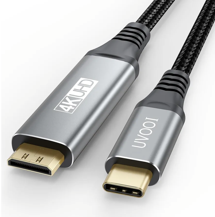 USB C to Mini HDMI Cable 6FT, High Speed USB Type-C to Mini HDMI 2.0 Cord (4K@60Hz,2K,1080P,HDR,3D,ARC) for MacBook, iPhone 16 15/Pro, Galaxy 25/24, iPad Pro, Laptop to Portable Monitor